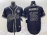 Men's Kansas City Chiefs #15 Patrick Mahomes Black Cool Base Stitched Baseball Jersey,baseball caps,new era cap wholesale,wholesale hats